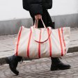 Gro�e Stofftasche aus Bio-Baumwolle - Rot gestreift