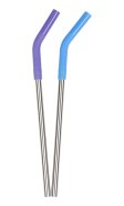 Paket mit 2 Edelstahlstrohhalmen mit Silikonspitze - multi color