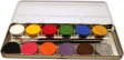 Hautfreundliche Gesichtsbemalung - Palette mit 12 Farben