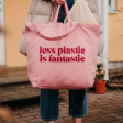 Shopper aus Bio-Baumwolle - Less Plastic - Rosa