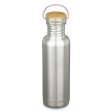 Trinkflasche mit Bambus-Schraubverschluss - Reflect - 800 ml - Gebrsteter Stahl