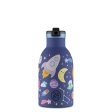 Thermo Kinder Trinkflasche mit Strohhalm - Space Friends