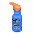 Trinkflasche mit Strohhalm & Sportverschluss - 355 ml - Sharks