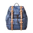 Lederrucksack mit Kordelzug - Blau